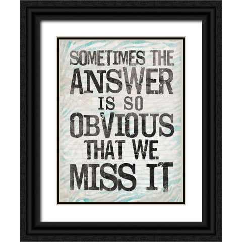 Answer1 Black Ornate Wood Framed Art Print with Double Matting by OnRei