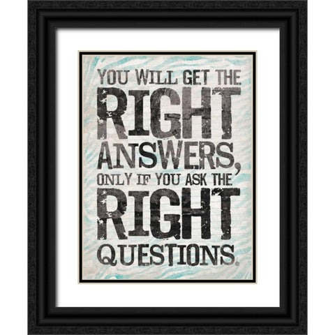 Answer 2 Black Ornate Wood Framed Art Print with Double Matting by OnRei