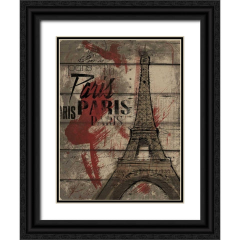 Natural Paris Black Ornate Wood Framed Art Print with Double Matting by OnRei