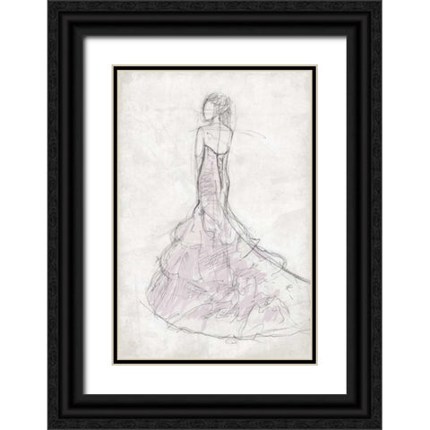 Fashion Dress Mate Black Ornate Wood Framed Art Print with Double Matting by OnRei