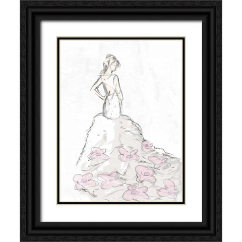 Fashion Flower Dress 2 Black Ornate Wood Framed Art Print with Double Matting by OnRei