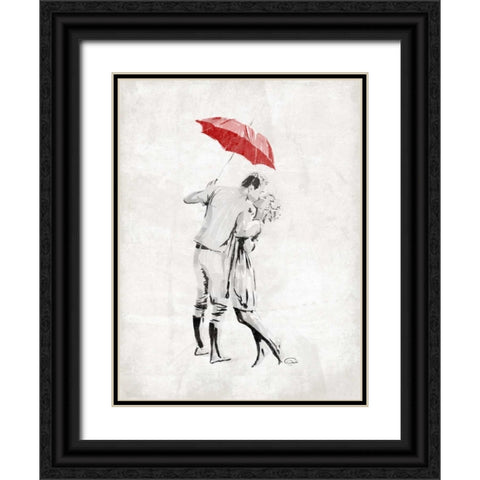 Romantic Love Black Ornate Wood Framed Art Print with Double Matting by OnRei