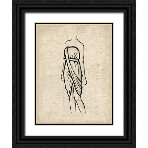 Canvas Dress 1 Black Ornate Wood Framed Art Print with Double Matting by OnRei