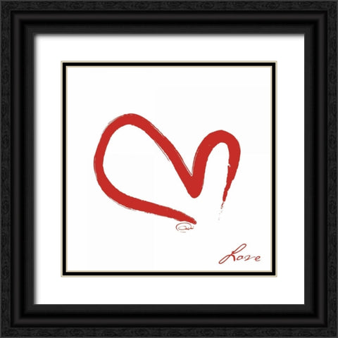 SIMPLE LOVE Black Ornate Wood Framed Art Print with Double Matting by OnRei