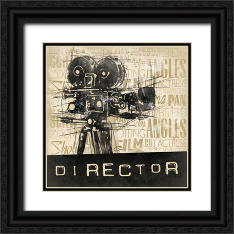 Director Black Ornate Wood Framed Art Print with Double Matting by OnRei