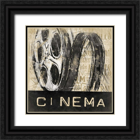 GAG REEL Black Ornate Wood Framed Art Print with Double Matting by OnRei