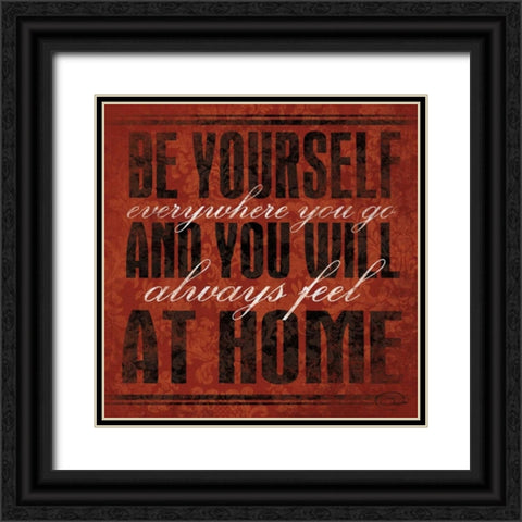 Be Yourself Black Ornate Wood Framed Art Print with Double Matting by OnRei