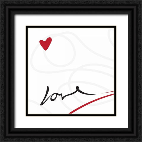 LITTLE BIT OF LOVE Black Ornate Wood Framed Art Print with Double Matting by OnRei