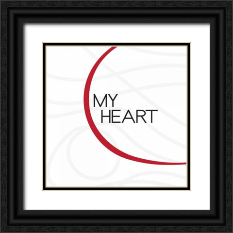 My Heart 3 Black Ornate Wood Framed Art Print with Double Matting by OnRei