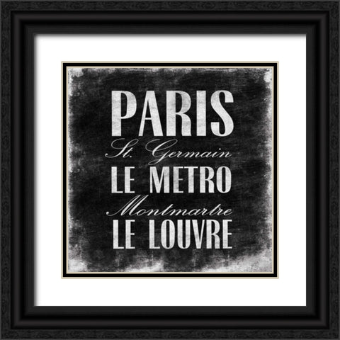 CITY OF LOVE Black Ornate Wood Framed Art Print with Double Matting by OnRei