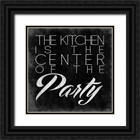 THE KITCHEN Black Ornate Wood Framed Art Print with Double Matting by OnRei