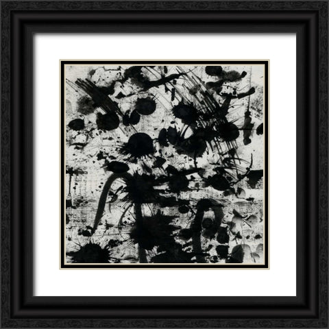 Splatter 1 Black Ornate Wood Framed Art Print with Double Matting by OnRei