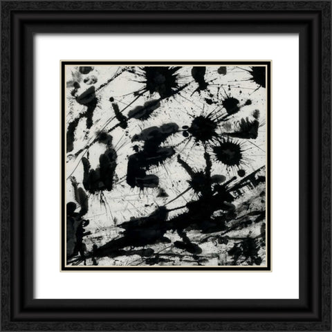 Splatter 2 Black Ornate Wood Framed Art Print with Double Matting by OnRei