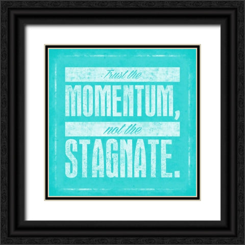 Stagnate Teal Black Ornate Wood Framed Art Print with Double Matting by OnRei