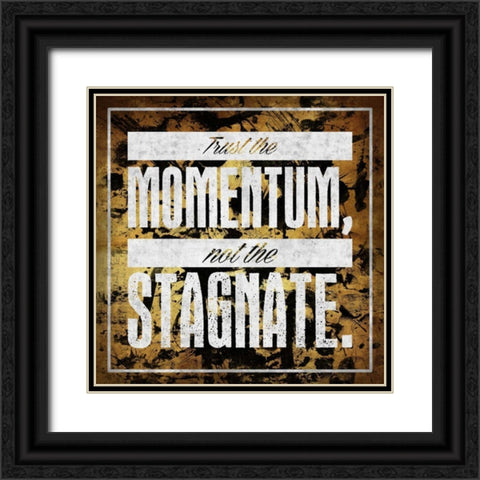 Stagnate GOLD Black Ornate Wood Framed Art Print with Double Matting by OnRei