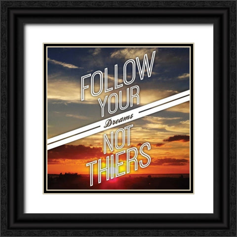 Follow Yours Black Ornate Wood Framed Art Print with Double Matting by OnRei