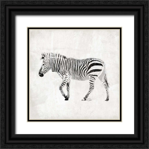 Zebra Black Ornate Wood Framed Art Print with Double Matting by OnRei