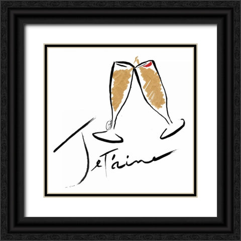 Jetaime Champagne Black Ornate Wood Framed Art Print with Double Matting by OnRei