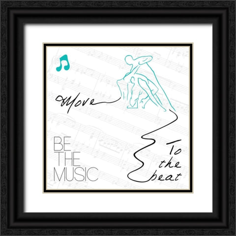 Move To The Beat 2 Black Ornate Wood Framed Art Print with Double Matting by OnRei