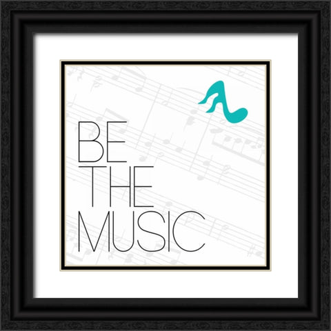 Be The Music 2 Black Ornate Wood Framed Art Print with Double Matting by OnRei