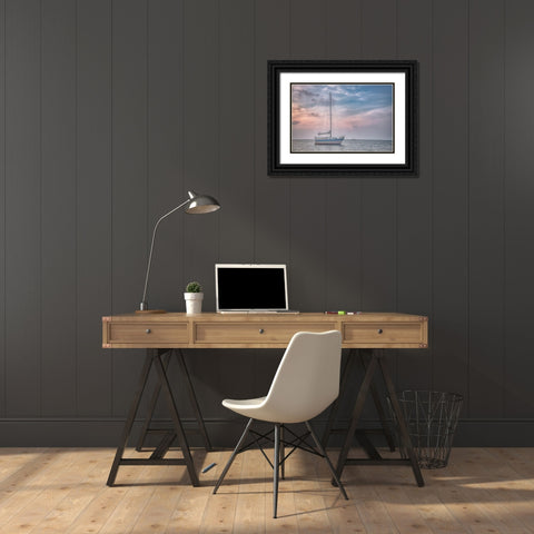 Blue Point Sunrise Black Ornate Wood Framed Art Print with Double Matting by DeLuca, Pat