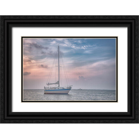 Blue Point Sunrise Black Ornate Wood Framed Art Print with Double Matting by DeLuca, Pat