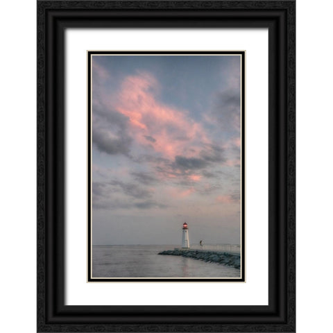 Patchogue Sunset Black Ornate Wood Framed Art Print with Double Matting by DeLuca, Pat