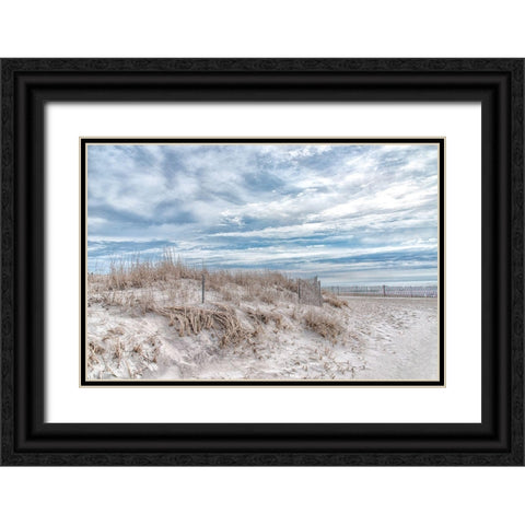 Lighthouse Beach Black Ornate Wood Framed Art Print with Double Matting by DeLuca, Pat