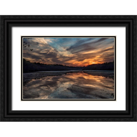 Priority Of Reflection Black Ornate Wood Framed Art Print with Double Matting by DeLuca, Pat