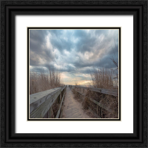 Sunset Black Ornate Wood Framed Art Print with Double Matting by DeLuca, Pat