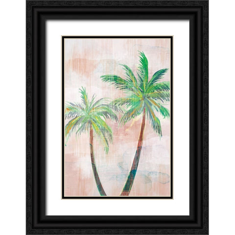 Tropical Beach Palm 1 V2 Black Ornate Wood Framed Art Print with Double Matting by Lula Bijoux and Company