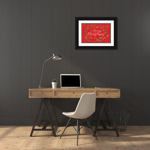 Happy Holidays 1 V2 Black Ornate Wood Framed Art Print with Double Matting by Lula Bijoux And Company