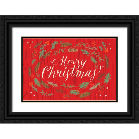 Happy Holidays 1 V2 Black Ornate Wood Framed Art Print with Double Matting by Lula Bijoux And Company