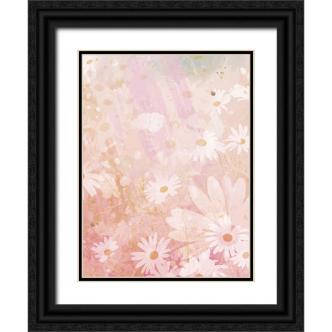 Flower Fields Black Ornate Wood Framed Art Print with Double Matting by Lula Bijoux and Company
