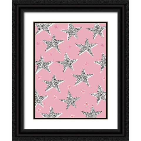 Stars 4 Black Ornate Wood Framed Art Print with Double Matting by Lula Bijoux and Company