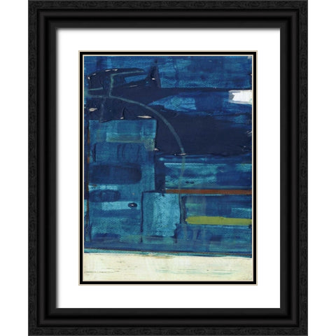 Navystract B Black Ornate Wood Framed Art Print with Double Matting by Haynes, Smith