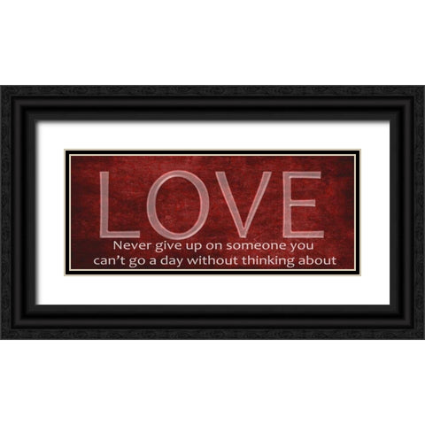 Love Panel Black Ornate Wood Framed Art Print with Double Matting by Greene, Taylor