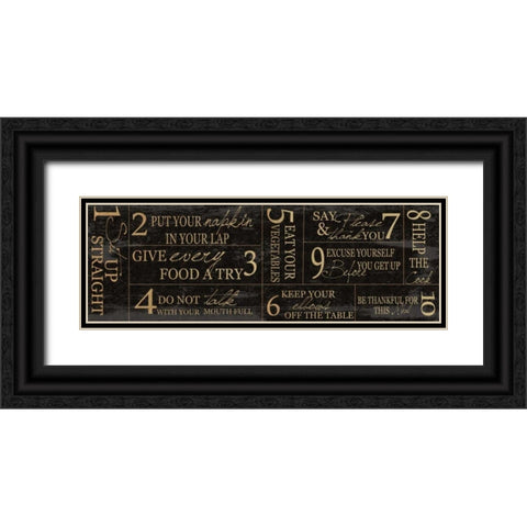 KITCHEN RULES Black Ornate Wood Framed Art Print with Double Matting by Greene, Taylor