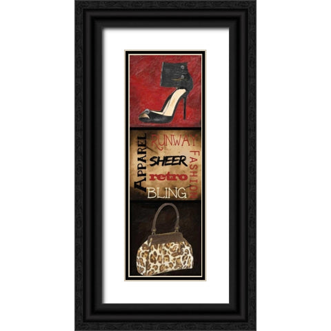 Fashion 9 Patch A Black Ornate Wood Framed Art Print with Double Matting by Greene, Taylor
