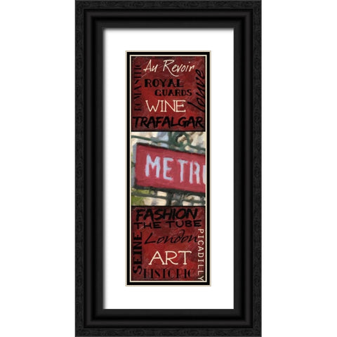 Travel 9 Patch B Black Ornate Wood Framed Art Print with Double Matting by Greene, Taylor