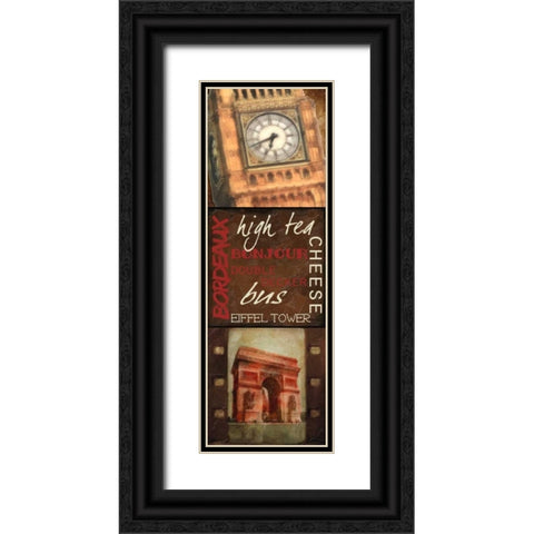 Travel 9 Patch C Black Ornate Wood Framed Art Print with Double Matting by Greene, Taylor