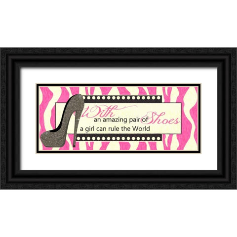 Amazing Shoes Black Ornate Wood Framed Art Print with Double Matting by Greene, Taylor