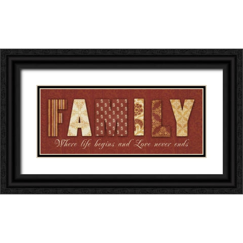 FAMILY Black Ornate Wood Framed Art Print with Double Matting by Greene, Taylor