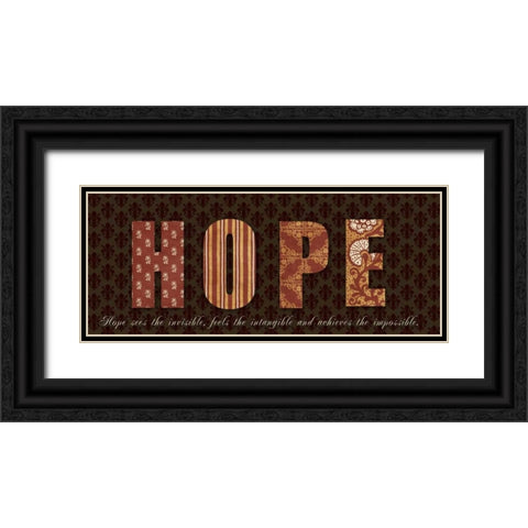 HOPE Black Ornate Wood Framed Art Print with Double Matting by Greene, Taylor