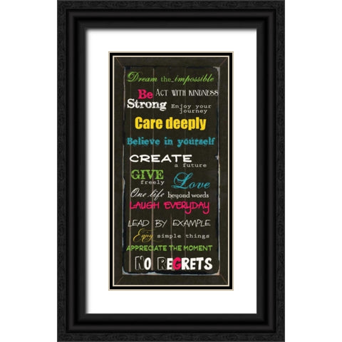 BE STRONG Black Ornate Wood Framed Art Print with Double Matting by Greene, Taylor