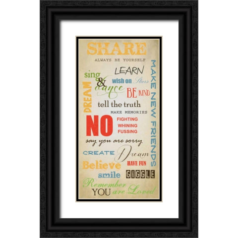 KIDS RULES A Black Ornate Wood Framed Art Print with Double Matting by Greene, Taylor