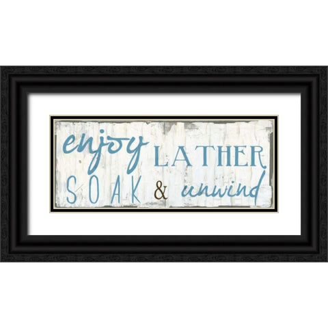ENJOY LATHER SOAK Black Ornate Wood Framed Art Print with Double Matting by Greene, Taylor