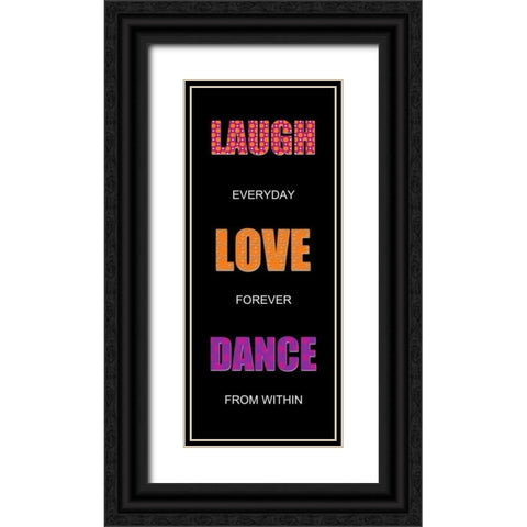 LAUGH Black Ornate Wood Framed Art Print with Double Matting by Greene, Taylor