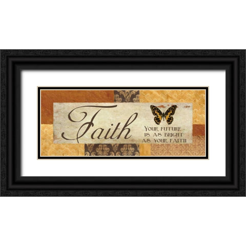 FAITH YOUR FUTURE Black Ornate Wood Framed Art Print with Double Matting by Greene, Taylor