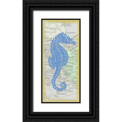 Seahorse Black Ornate Wood Framed Art Print with Double Matting by Greene, Taylor